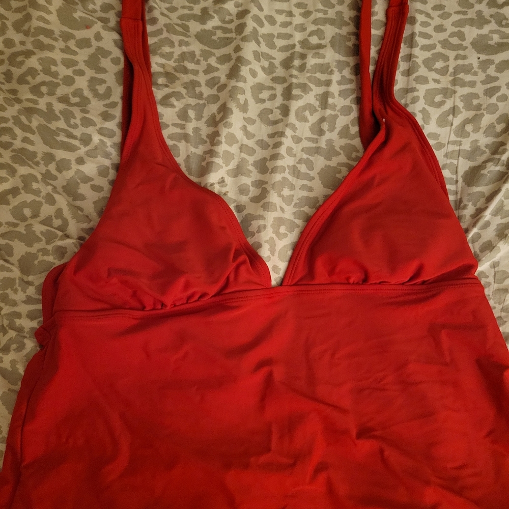 Red swim top
